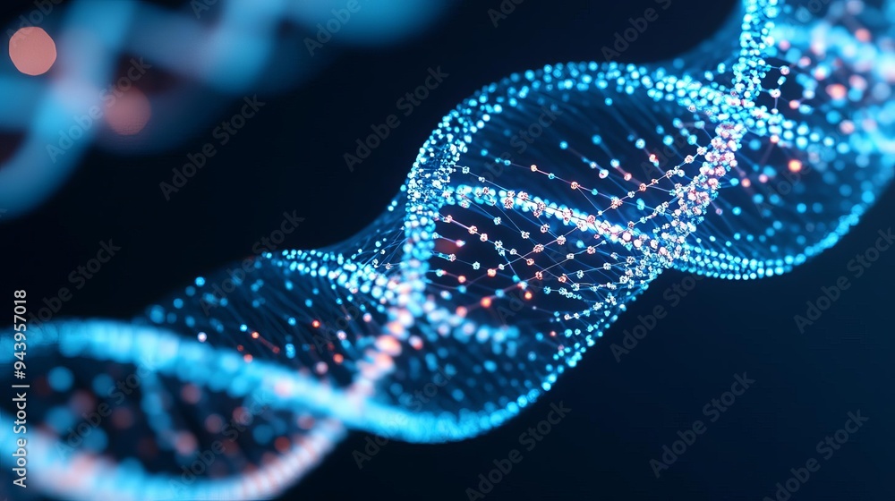 Holographic visualization of non-coding RNA interactions, molecular biology, epigenetics research Holographic visualization of non-coding RNA interactions, molecular biology, epigenetics research