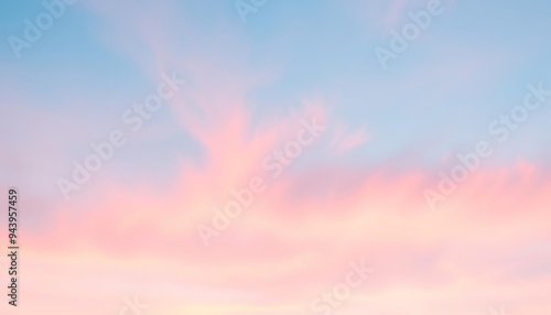 Abstract cirrus clouds. Light blue, pink color vector banner. Pastel gradient sky pattern. Blurred light fuzz colorful gradient background. Pastel smooth mesh shapes. Vector soft horizontal backdrop