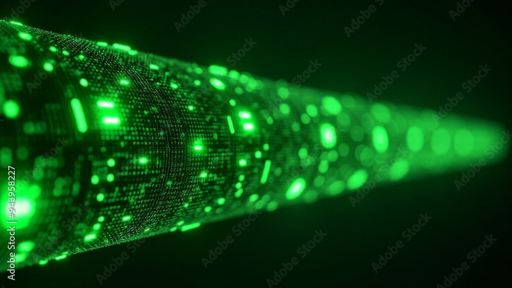 Digital Pipeline Vibrant Green Matrix Binary Code Digital Pipeline Vibrant Green Matrix Binary Code