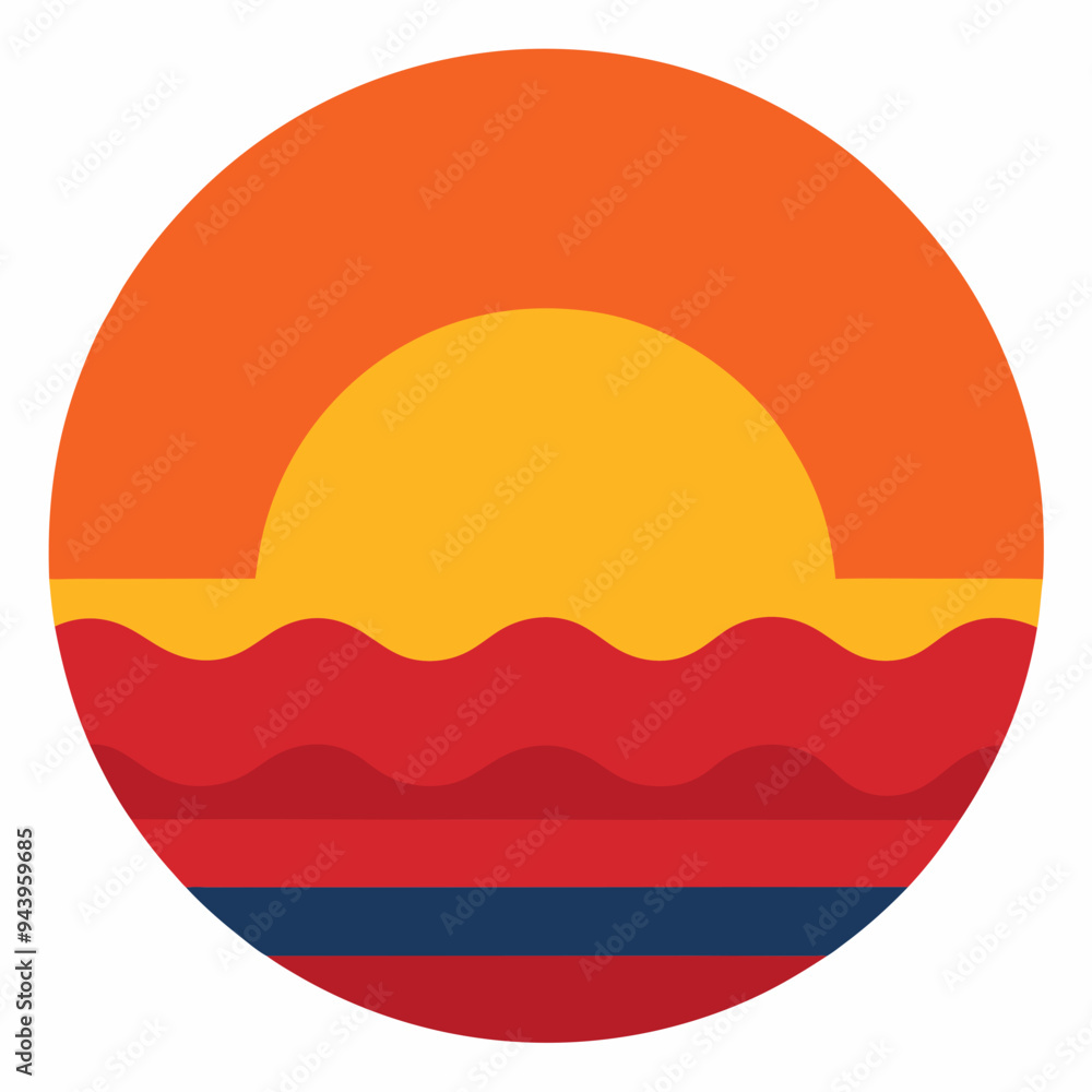 Sunset Vector Icon Design Sunset Vector Icon Design