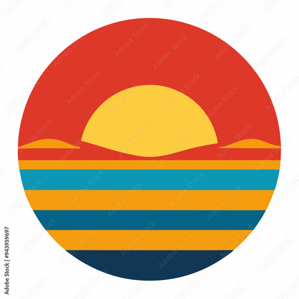Fototapeta premium Sunset Vector Icon Design
