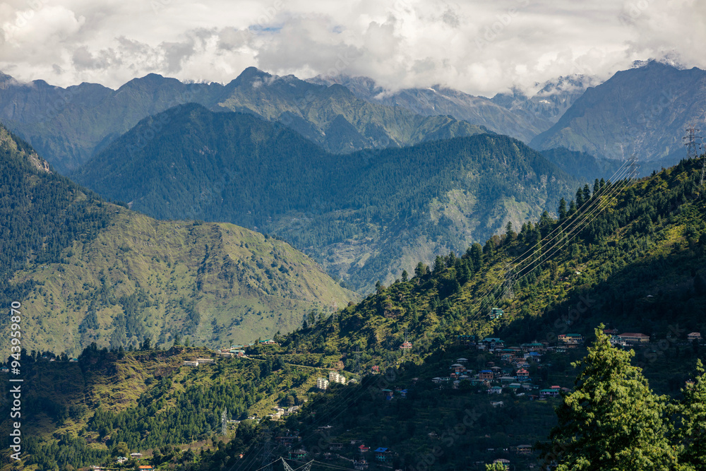 Town of Sarahan in the Western Himalayas; Sarahan, Himachal Pradesh, India Town of Sarahan in the Western Himalayas; Sarahan, Himachal Pradesh, India