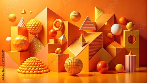 Vibrant Exchange: Energetic, engaging, playful, bright orange, geometric