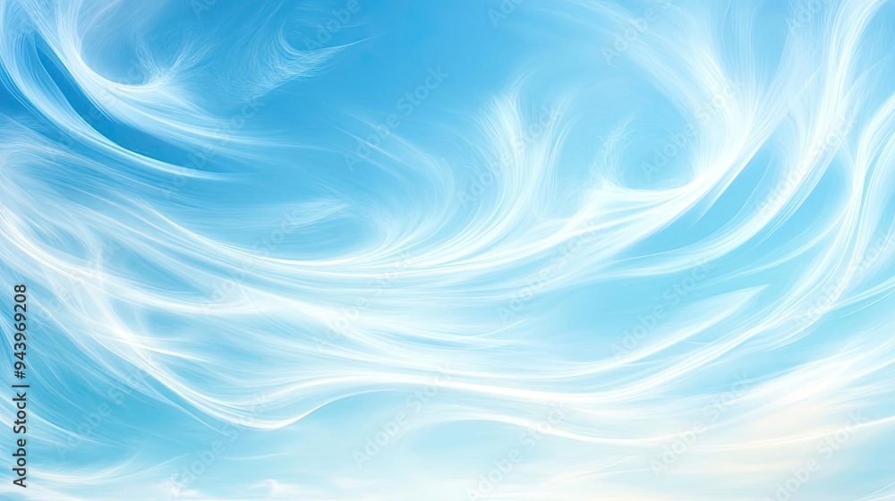 Fototapeta premium A serene blue sky adorned with soft, wispy clouds, perfect for conveying tranquility and freedom in your projects.