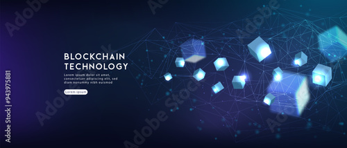 Blockchain technology.Hi-tech Modern futuristic design. Abstract technology vector illustration background.