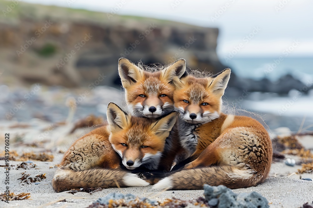 Fototapeta premium fox in the snow