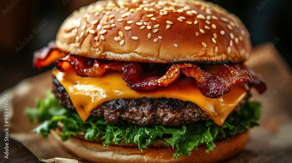 Indulge in the Mouthwatering Delight of This Ultimate Juicy Bacon Cheeseburger That's Sure to Satisfy Your Cravings and Ignite Your Taste Buds! Indulge in the Mouthwatering Delight of This Ultimate Juicy Bacon Cheeseburger That's Sure to Satisfy Your Cravings and Ignite Your Taste Buds!