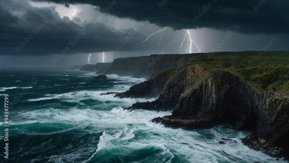 Fototapeta premium storm clouds over the sea
