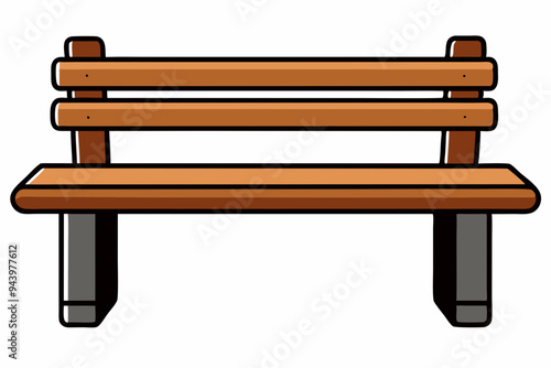 Bench color Vector Design on White Background