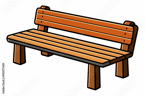 Bench color Vector Design on White Background