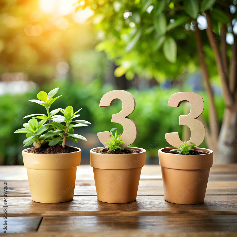 Fototapeta premium several potted plants are lined up on a table one