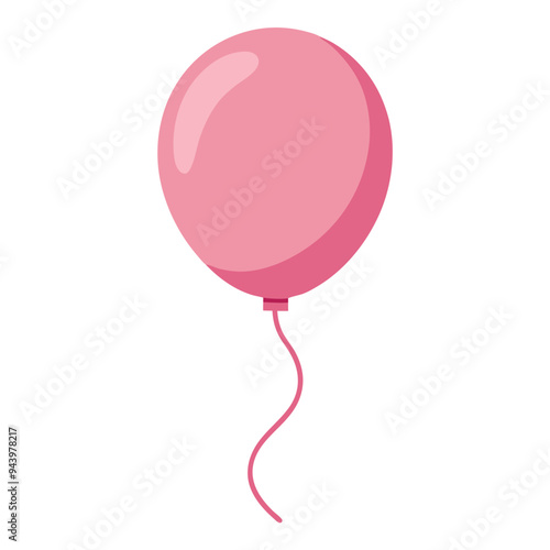 Illustration of Pink balloon isolated on white