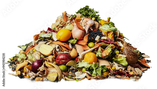 PNG Colorful compost pile made from kitchen scraps