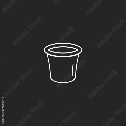 Pot for plants icon isolated on black background