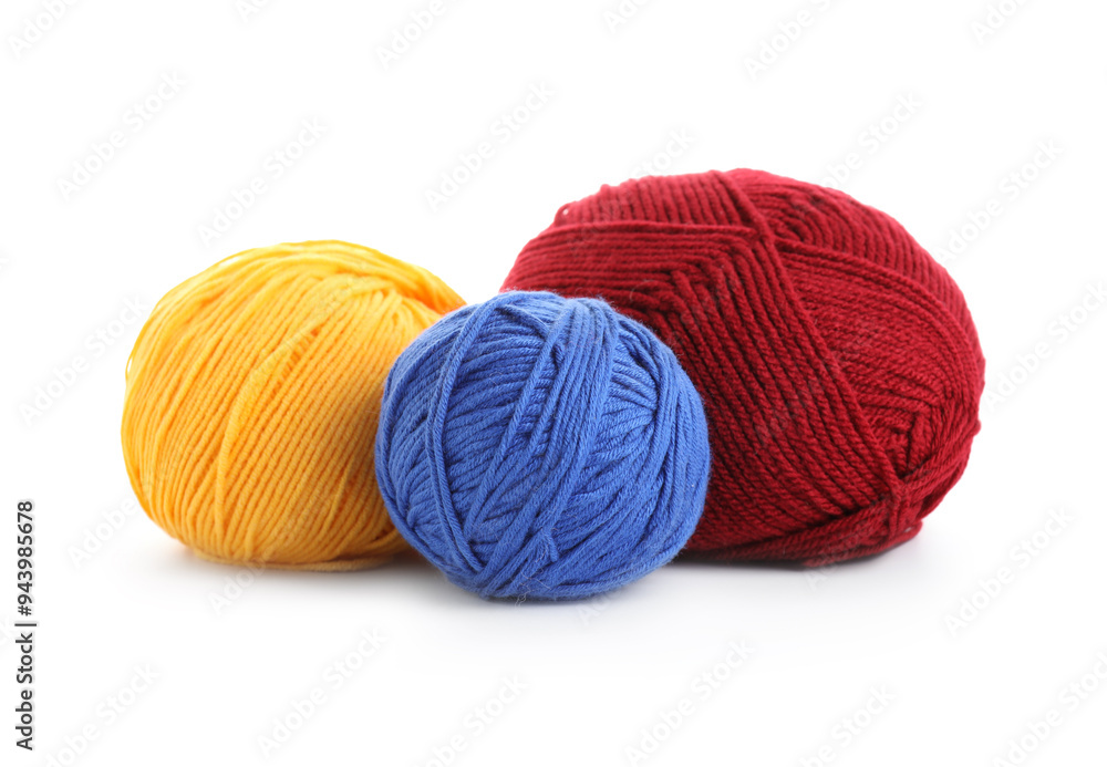 Many different bright yarns isolated on white Many different bright yarns isolated on white