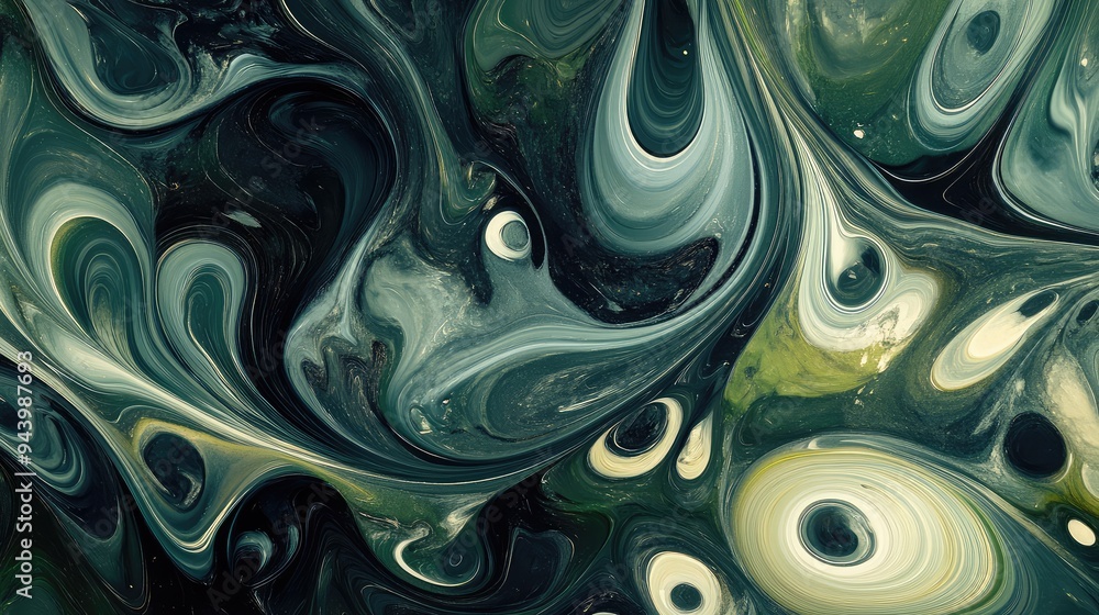 Subtle abstract pattern with soft green and deep ebony swirls. Subtle abstract pattern with soft green and deep ebony swirls.
