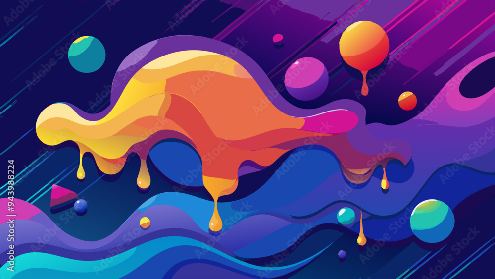 Abstract liquid fluid gradient shapes composition gradient shapes composition. Vector illustration Abstract liquid fluid gradient shapes composition gradient shapes composition. Vector illustration