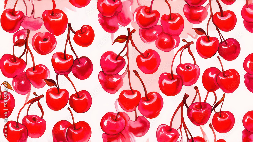 Seamless pattern of cherry