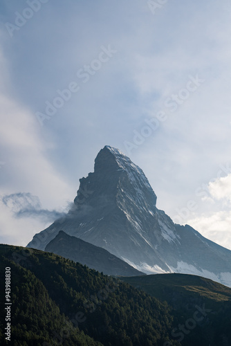 Matterhorn Cervino mountain with blue sunset