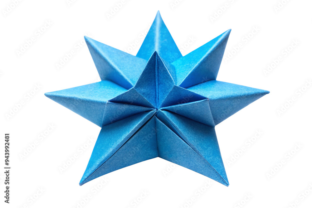 Obraz premium Blue paper star origami png