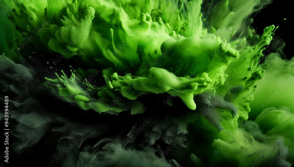 explosion of green and black paint in dynamic color splash – Creative color composition on black background, copy space explosion of green and black paint in dynamic color splash – Creative color composition on black background, copy space