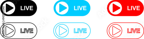 Live streaming icon set. Vector illustration