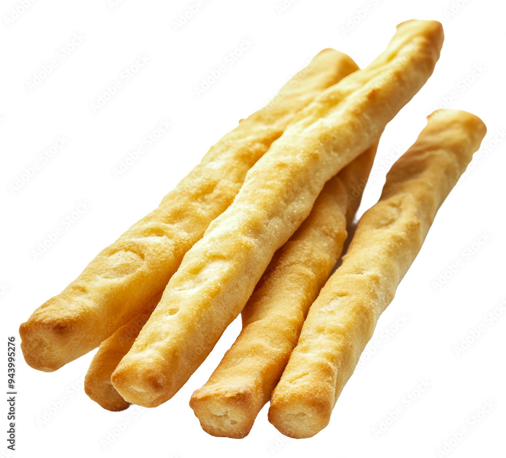 PNG Crispy breadsticks served on a white background PNG Crispy breadsticks served on a white background