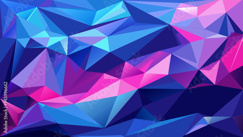 Blue and pink abstract low polygonal background