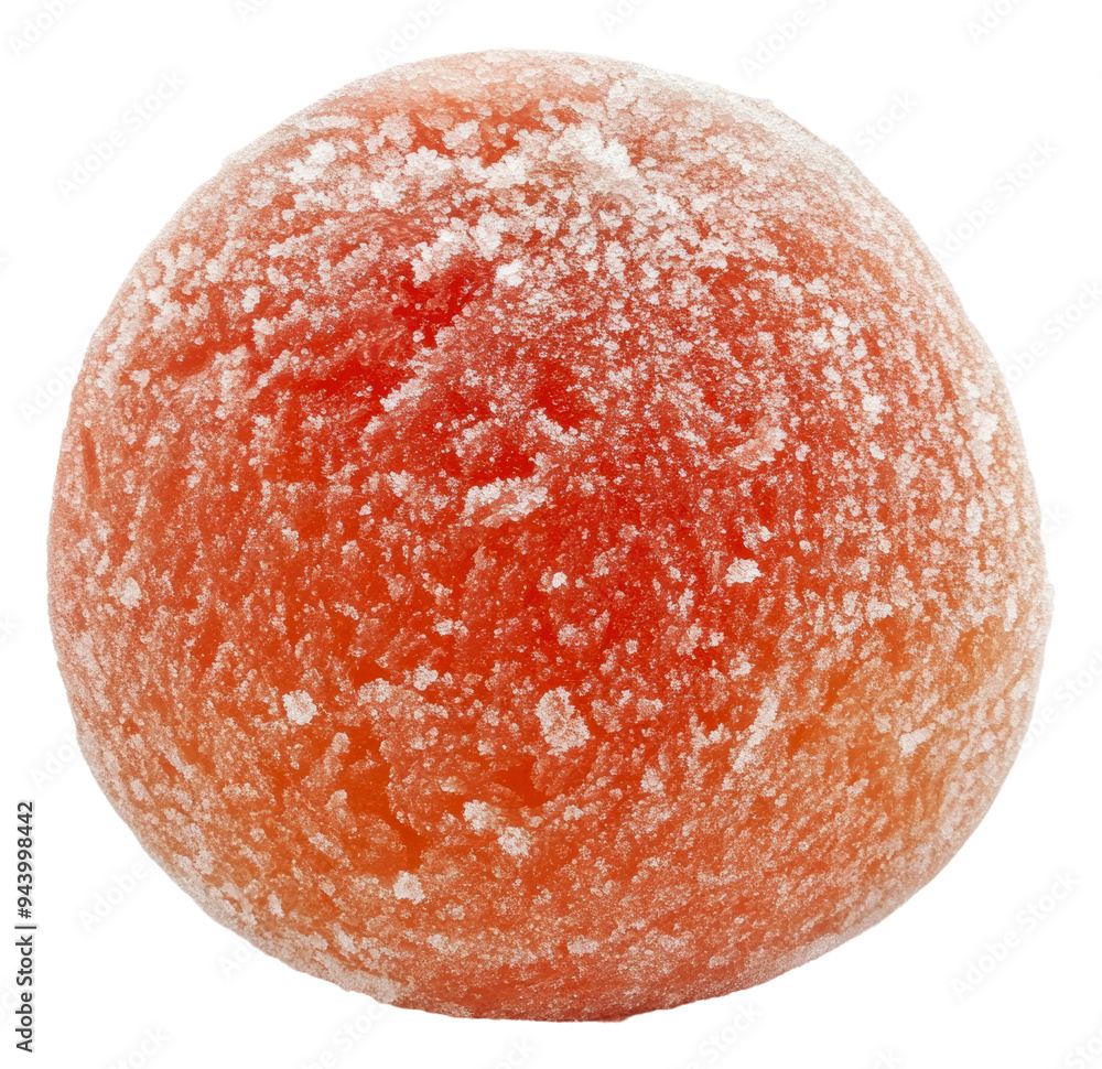 PNG Red candied fruit ball with sugar coating PNG Red candied fruit ball with sugar coating