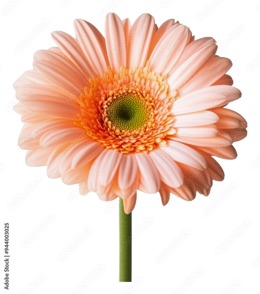 PNG Delicate peach gerbera daisy blooming in spring PNG Delicate peach gerbera daisy blooming in spring
