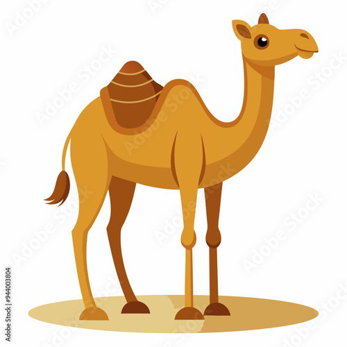 A Cartoon Camel with a Hump and a Tail