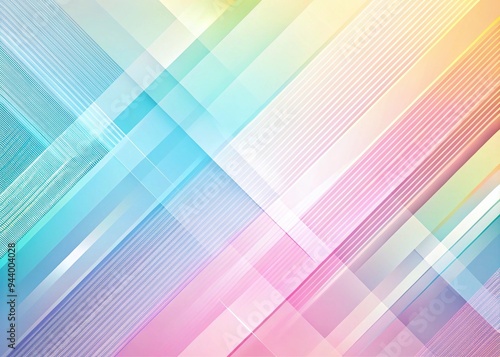 Abstract geometric background featuring diagonal lines that gradually fade into soft pastel hues, creating a sense of depth and visual interest. photo