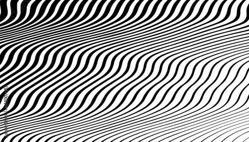 Black and white abstract transition pattern of wave. Dynamic effect texture for background and jersey design. Vector Format Illustration 