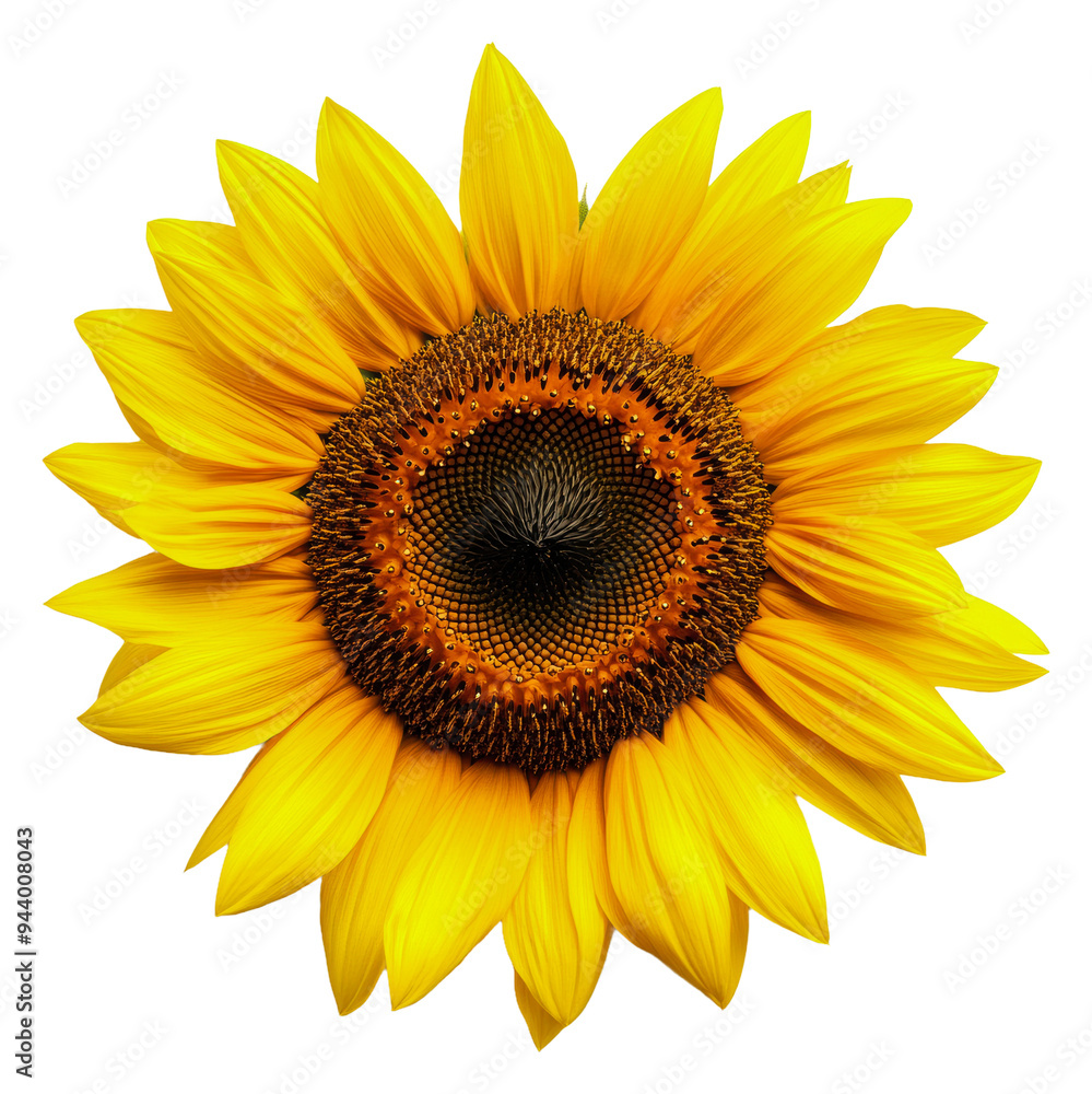 Fototapeta premium PNG Bright sunflower blooming in summer sunlight