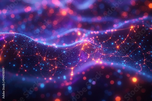 A colorful, glowing, and abstract image of a wave of light