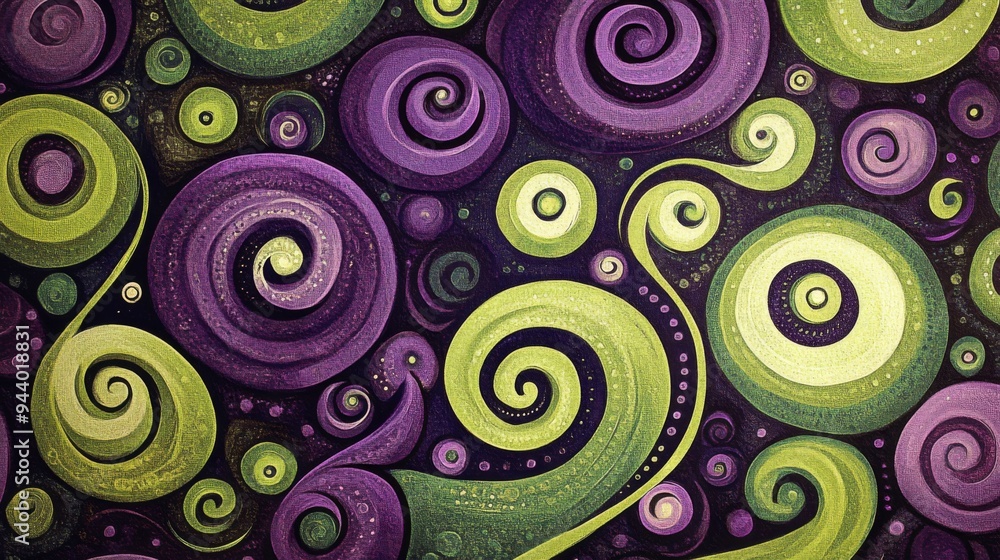 Abstract Purple and Green Swirls Art Abstract Purple and Green Swirls Art