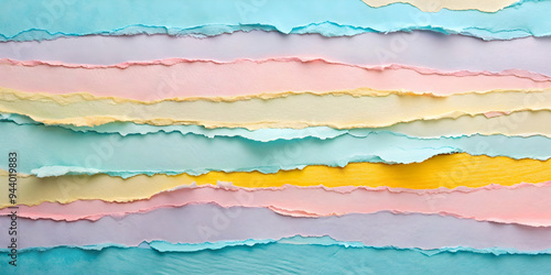 Pastel Paper Rainbow: A vibrant collage of torn pastel paper forms a cheerful and textured backdrop. 