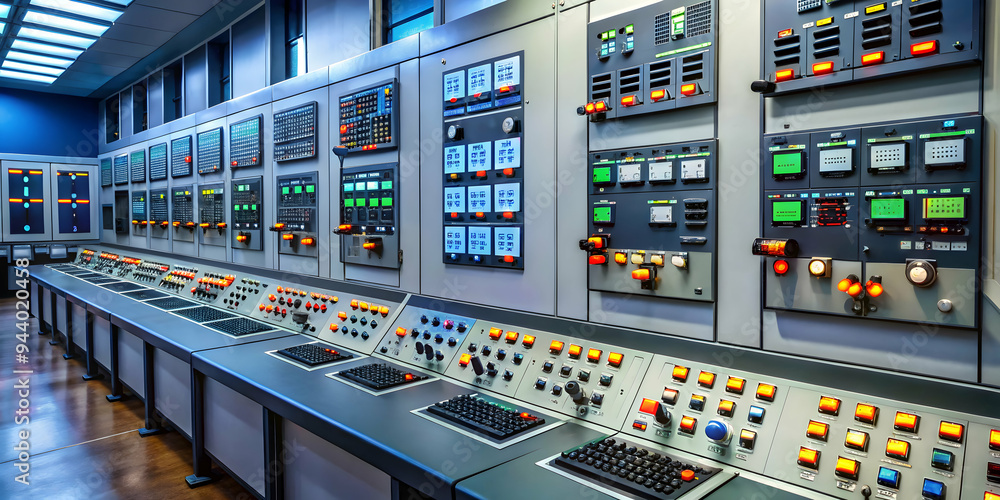 Control Room Power: A modern control room with a sophisticated array of ...