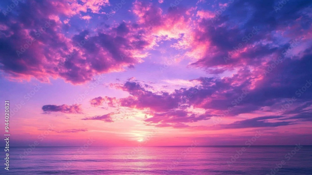 Obraz premium Beautiful Sunset Over Calm Ocean