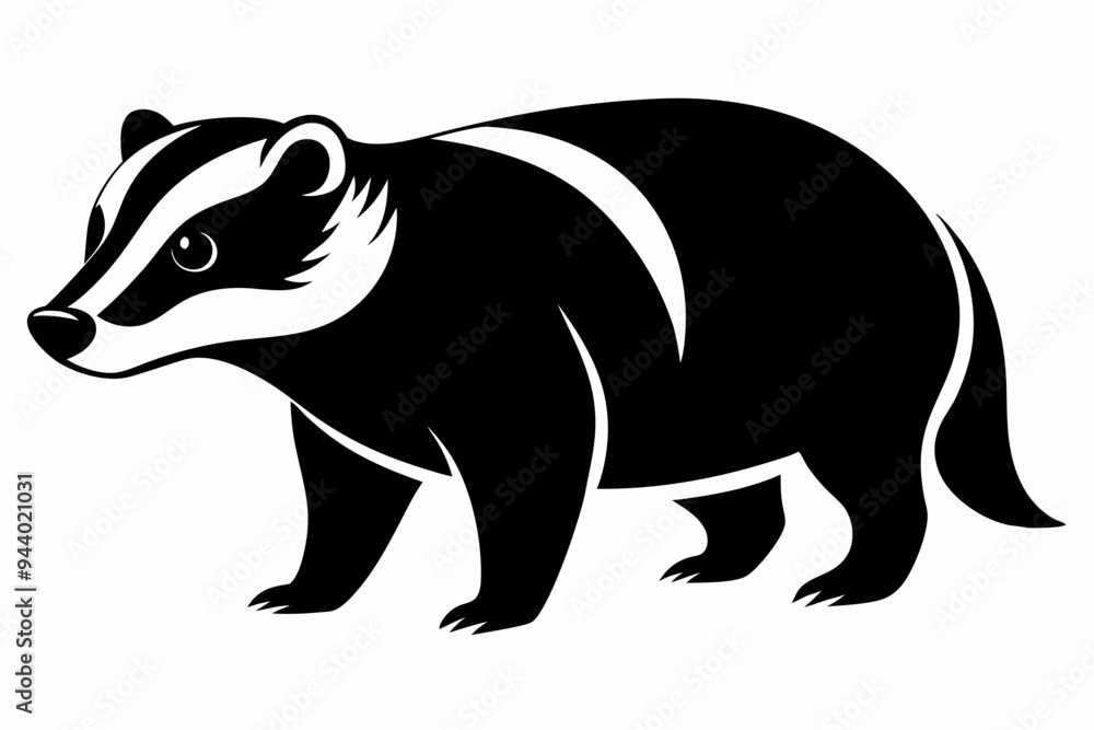 Silhouette of badger vector illustration, Honey Badger vector silhouette
Silhouette of badger vector illustration, Honey Badger vector silhouette