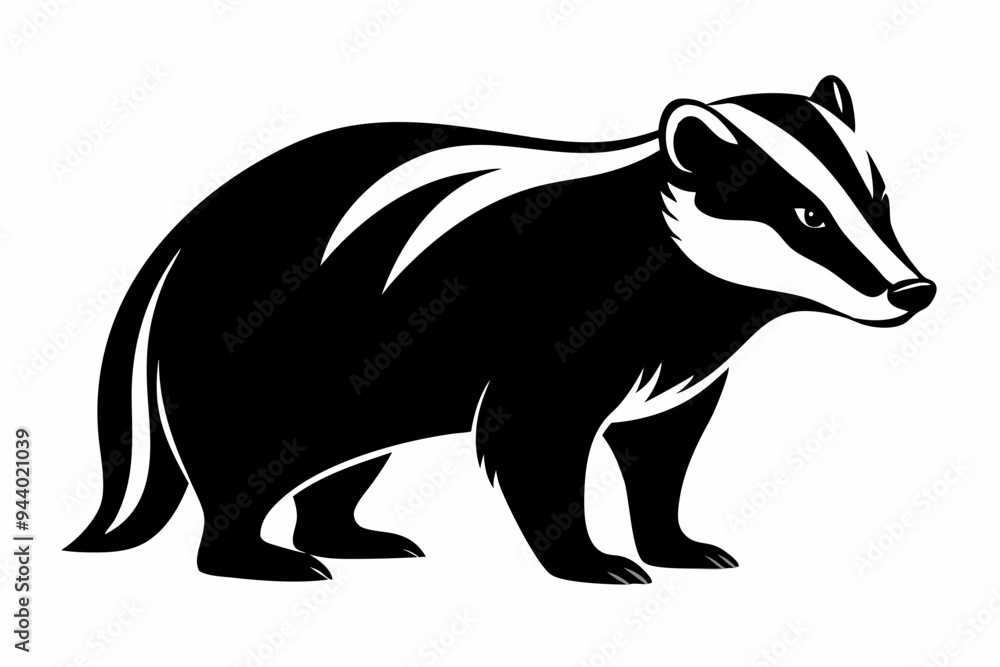 Silhouette of badger vector illustration, Honey Badger vector silhouette
Silhouette of badger vector illustration, Honey Badger vector silhouette