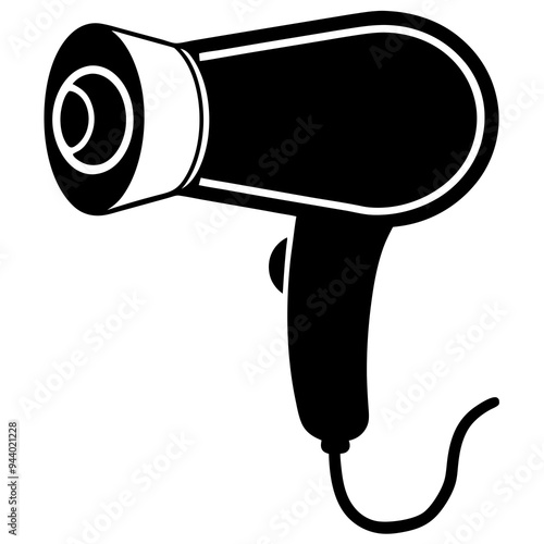 Hair Dryer Silhouette Vector Art