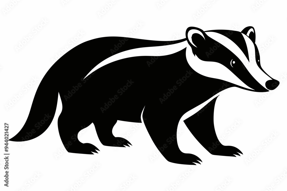 Obraz premium Badger icon, badger silhouette vector, Honey Badger 