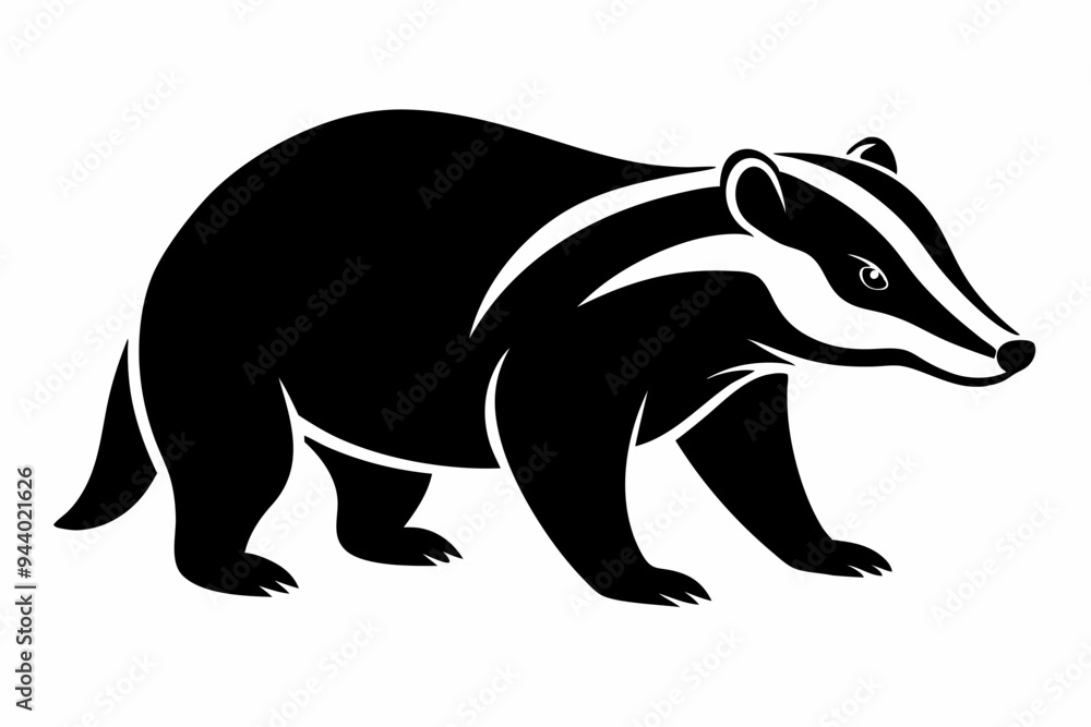 Obraz premium Badger icon, badger silhouette vector, Honey Badger 