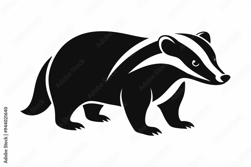 Obraz premium Badger icon, badger silhouette vector, Honey Badger 