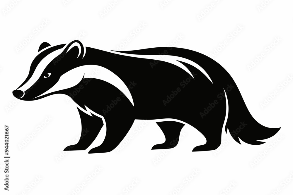 Obraz premium Badger icon, badger silhouette vector, Honey Badger 