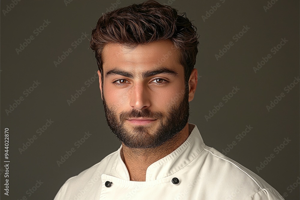 Obraz premium Handsome Young Chef in White Uniform