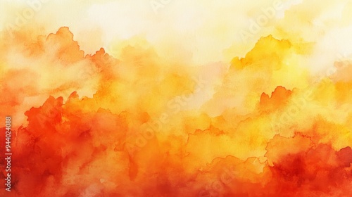 Fiery Abstract Watercolor Art