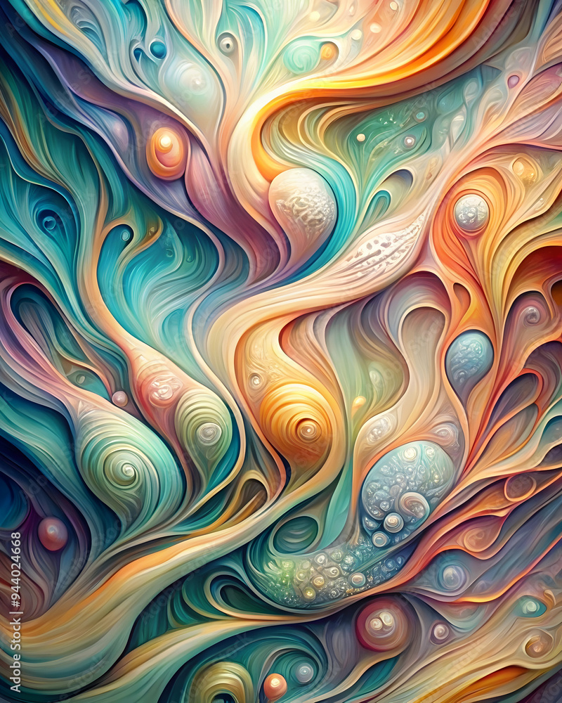 Abstract Art: Flowing Organic Forms in Vivid Hues Abstract Art: Flowing Organic Forms in Vivid Hues