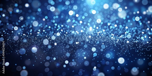 Blue Bokeh Abstract Background A digital illustration of shimmering blue lights, creating a soft, dreamy, and festive atmosphere